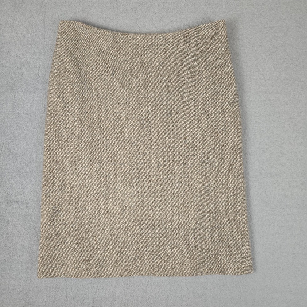 RALPH‎ LAUREN Collection Classics Wool Midi Skirt Womens 12 Zip Up Tweed Italy
